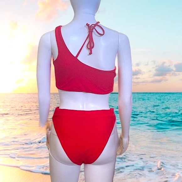 SWIMSUIT BIKINI TWO PIECE SET SIZE 6(M) RED - Picture 3 of 5